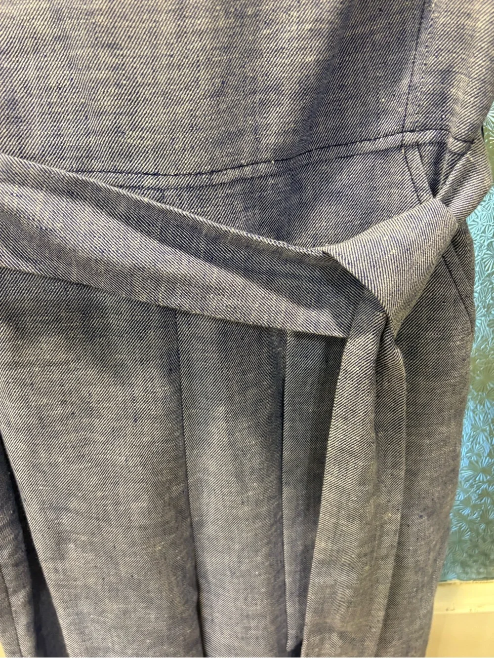 J. Crew Light Chambray Blue Sleeveless Jumpsuit with Waist Tie